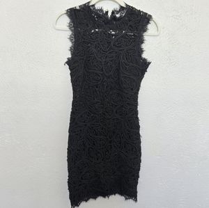 Sans Souci // Black Knotted Rope Bodycon Lace Sleeveless Mini Dress